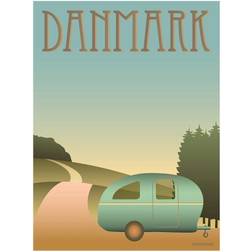 Vissevasse Danmark Camping Poster 30x40cm