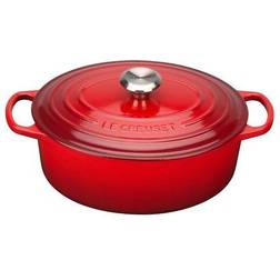 Le Creuset Cherry Red Signature Oval med lock 8.9 L