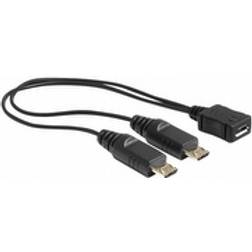 DeLock USB Micro-B-USB Micro-B M-F 0.2m