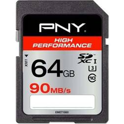 PNY High Performance SDXC Class 10 UHS-I U3 90/40MB/s 64GB