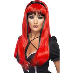 Smiffys Bewitching Wig Red & Black