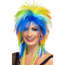 Smiffys 80's Rainbow Punk Wig Multi-Coloured