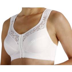 Miss Mary Cotton Lace Non-Wired Front-Closure Bra - White