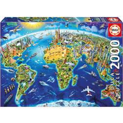 Educa World Landmarks Globe 2000 Pieces