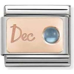 Nomination Composable Classic December Link Charm - Silver/Rose Gold/Topaz