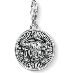 Thomas Sabo Charm Club Zodiac Sign Taurus Charm Pendant - Silver/White