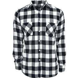 Urban Classics Long Checked Flanell Shirt - Black/White