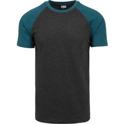 Urban Classics Raglan Contrast T-Shirt - Charcoal/Teal