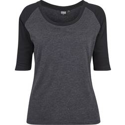 Urban Classics 3/4 Contrast Raglan T-Shirt - Charcoal/Black