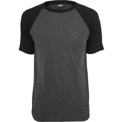 Urban Classics Raglan Contrast T-Shirt - Charcoal/Black