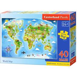 Castorland World Map Maxi 40 Bitar