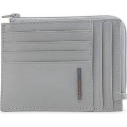 Piquadro Blue Square Wallet with Coin Case - Grey