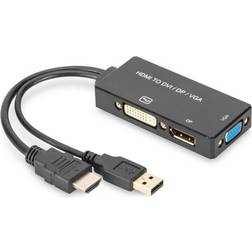 Digitus HDMI/USB A-DisplayPort /VGA/DVI M-F 0.2m