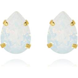 Caroline Svedbom Mini Drop Gold Plated Earrings w. White Opal Crystal