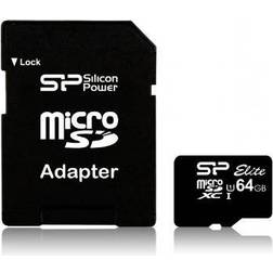 Silicon Power Elite microSDXC Class 10 UHS-l U1 85/10MB/s 64GB +Adapter