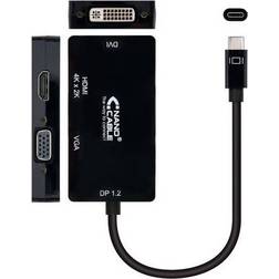 Nanocable USB C-VGA/DVI/HDMI M-F 0.1m