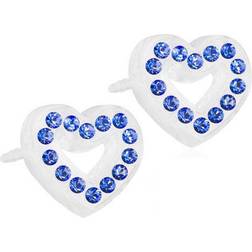 Blomdahl Brilliance Heart Hollow Earrings - White/Blue
