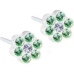 Blomdahl Daisy Earrings 5mm - White/Green