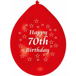 Amscan Latex Ballon Happy 70th Birthday Red 10-pack