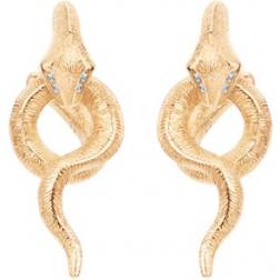 Ole Lynggaard Snakes Small Earrings - Gold/Diamond