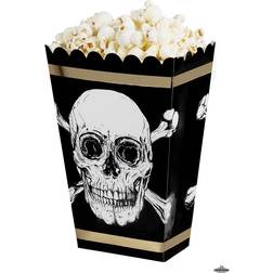 Boland Popcorn Box Pirate Skull Black/White 4-pack