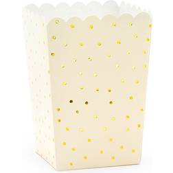 PartyDeco Popcorn Box Gold/Beige 6-pack