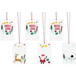 PartyDeco Gift Tags Merry Xmas 6-pack