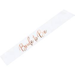 PartyDeco Sash Bride to Be White/Gold (SWP6-008)