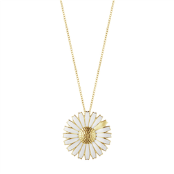 Georg Jensen Daisy Jubilee Pendant Necklace - Gold/White