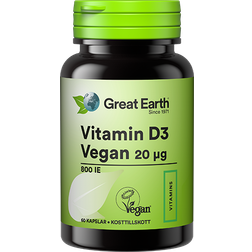 Great Earth Vitamin D3 Vegan 20µg 60 st