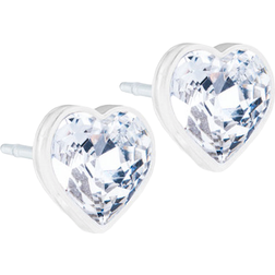 Blomdahl Heart Earrings - White/Transparent