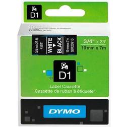 Dymo Label Cassette D1 White on Black 1.9cmx7m