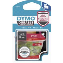 Dymo Durable Lable White on Red