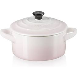 Le Creuset Shell Pink Stoneware Petite Round med lock 0.25 L 10 cm