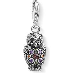 Thomas Sabo Charm Club Sparkling Owl Charm Pendant - Silver/Multicolour