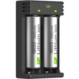 GP Batteries 18650 Rechargeable 2 Batteries + L211 Charger