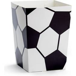 PartyDeco Popcorn Box Football White/Black 6-pack