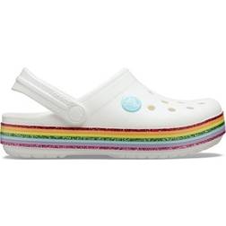 Crocs Kid's Crocband Rainbow Glitter - White