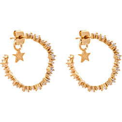 Lily and Rose Capella Hoop Earrings - Gold/Transparent