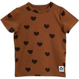 Mini Rodini Basic Hearts T-shirt - Brown (2072012716)