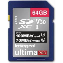 Integral UltimaPro Premium SDXC Class 10 UHS-I U3 V30 A1 100/70MB/s 64GB