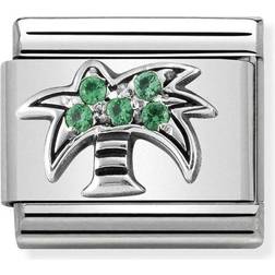 Nomination Composable Classic Palm Link Charm - Silver/Green