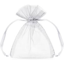 PartyDeco Party Bags Organza White 20-pack