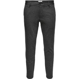 Only & Sons Mark Striped Trousers - Gray/Dark Gray Melange