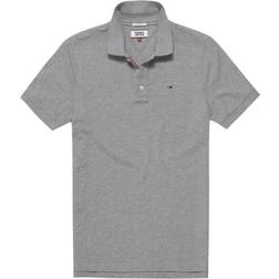 Tommy Hilfiger Organic Cotton Fine Pique Slim Polo T-Shirt - Lt Grey Htr