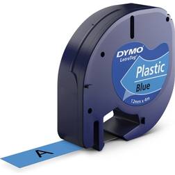 Dymo LetraTag Black on Blue Plastic