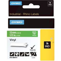 Dymo Industrial Rhino Labels White on Green