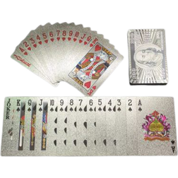 100 Silver Plastic PVC Poker Waterproof Playing Cards