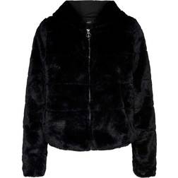 Only Fur Look Short Jacket - Black