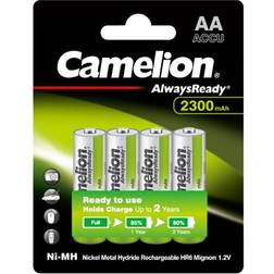 Camelion AlwaysReady Rechargeable Battery AA Compatible 4-pack